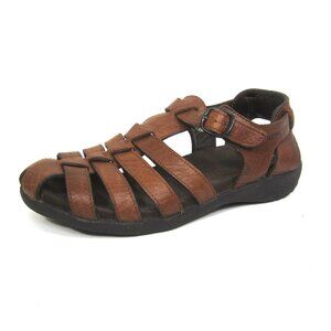 Mephisto Womens 38 US 8 Sam $329 Fisherman Leather Sandals Brown Made France